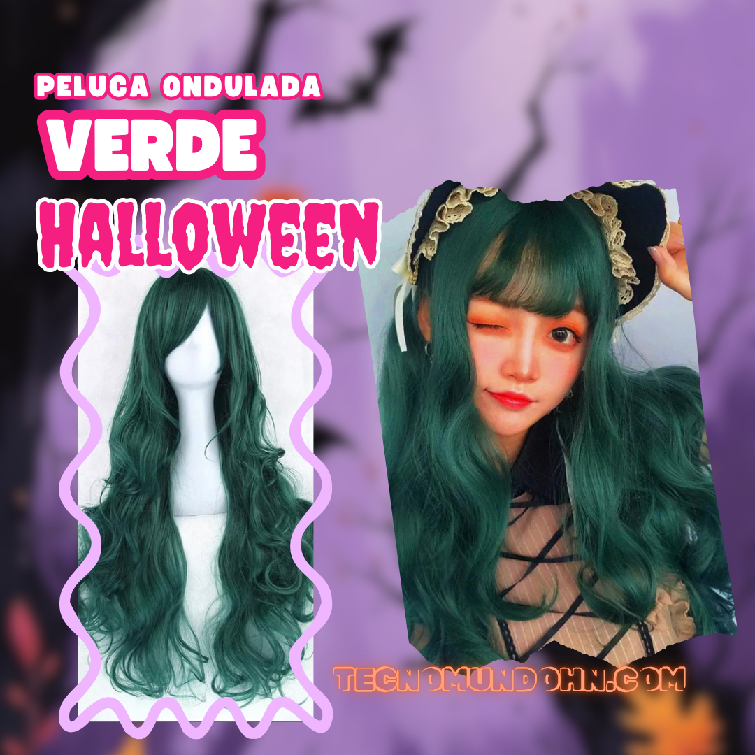 Peluca Ondulada Verde