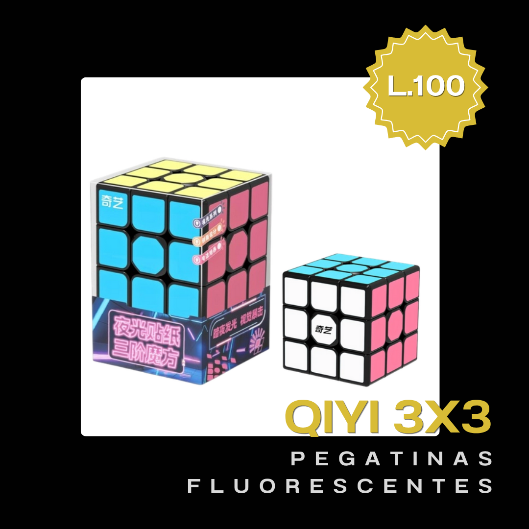 Qiyi 3X3 stickers fluorescentes