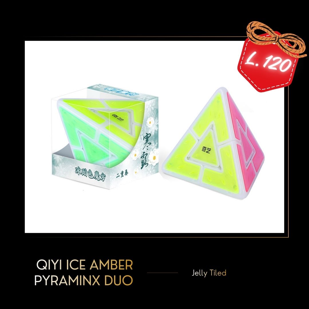 Ice Amber Pyraminx Lite Transparent