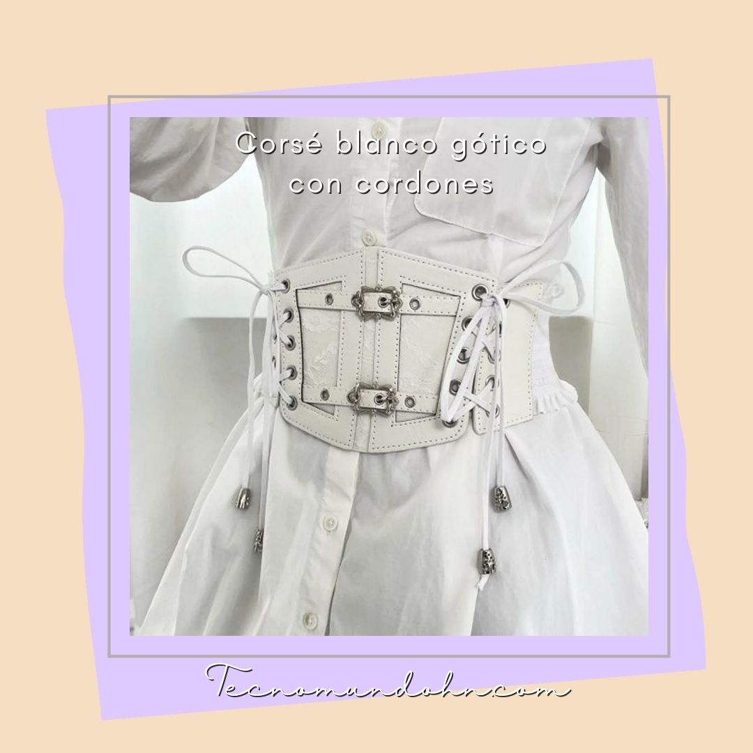 Corsé Blanco Gótico Con Cordones