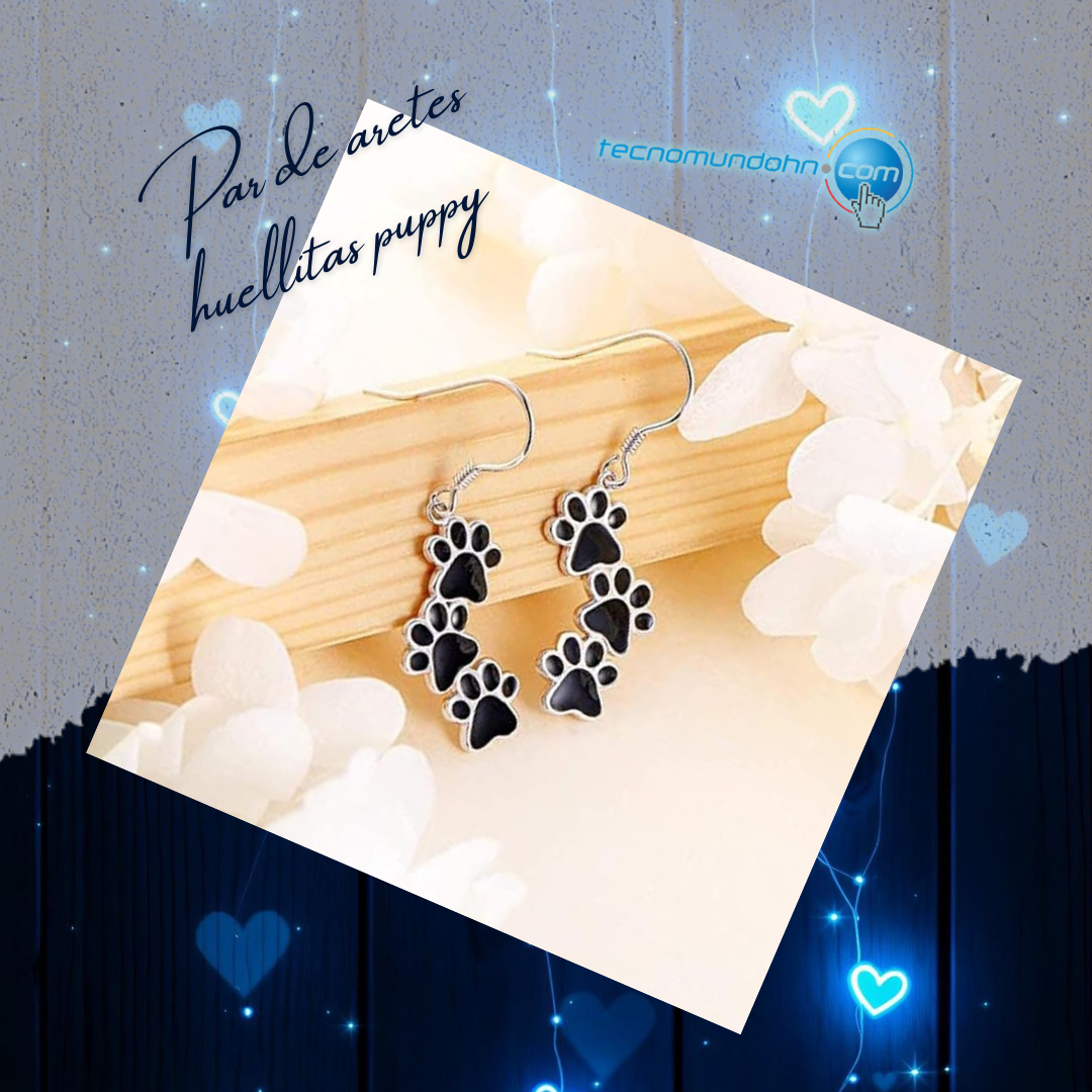 Par De Aretes Huellitas Puppy