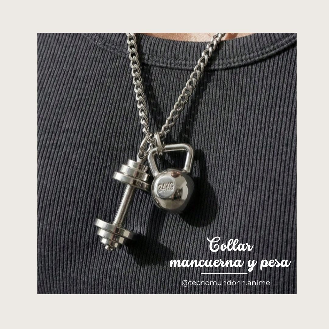 Collar Mancuerna Y Pesa