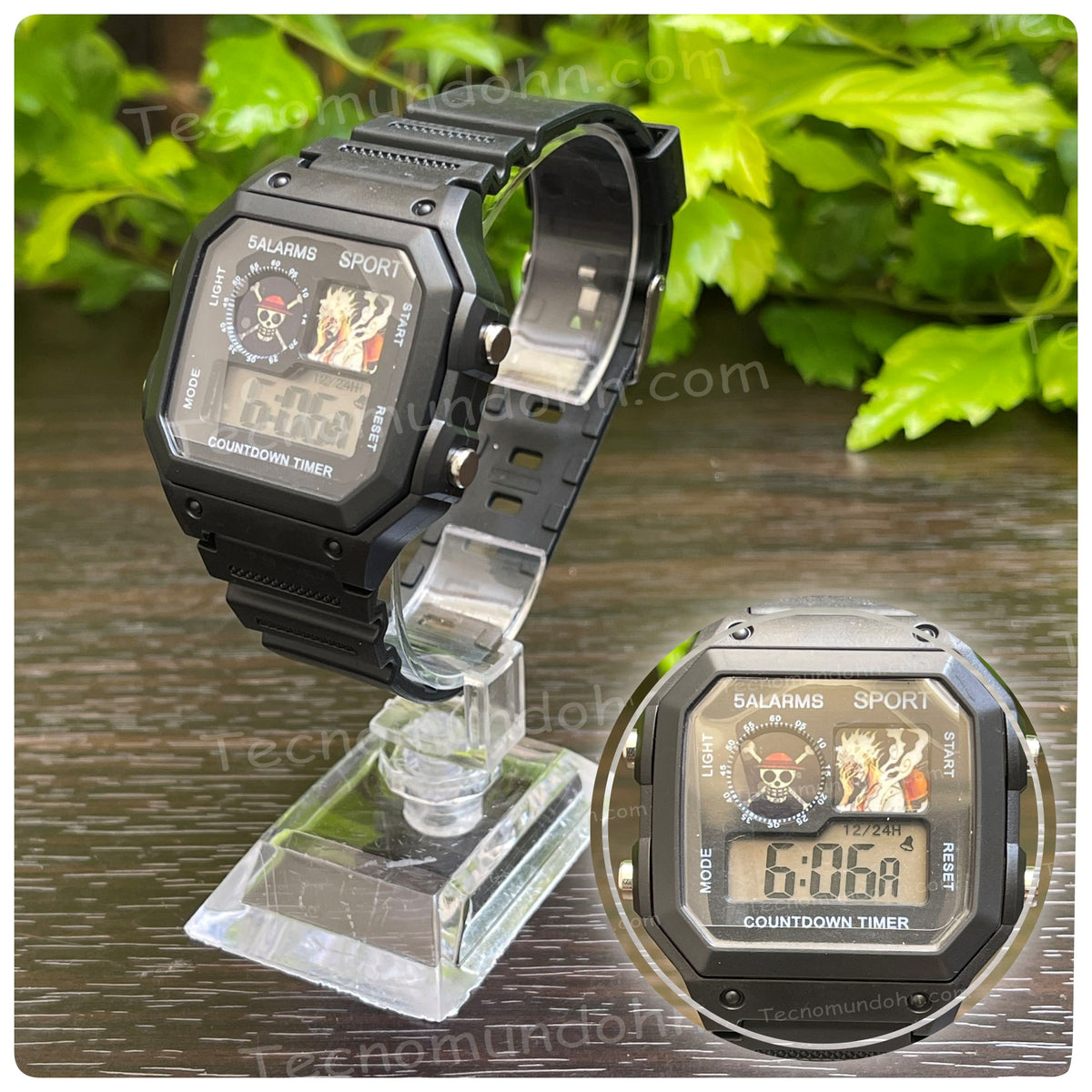 Reloj Digital Deportivo Cuadrado Luffy Gear 5| One Piece