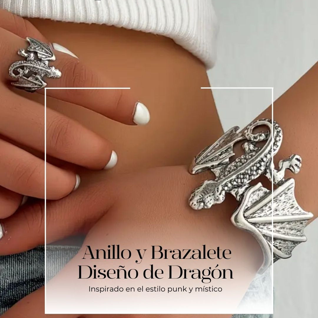 Anillo y pulsera diseño Dragon