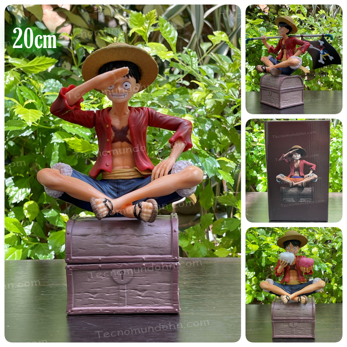 Figura Coleccionable Luffy Sentado Sobre Cofre Del Tesoro 20Cm | One Piece