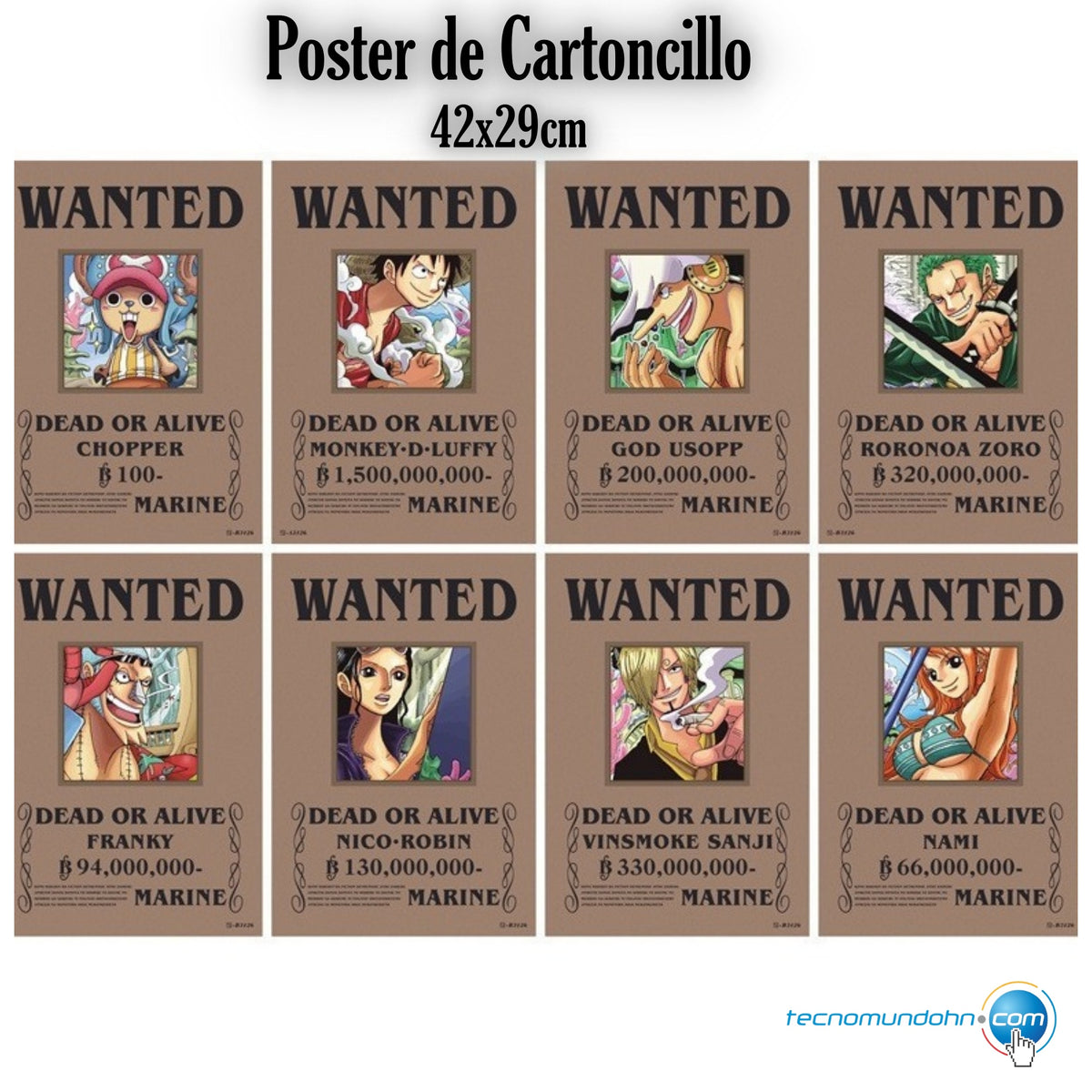 Poster De Cartoncillo Wanted (B) | One Piece
