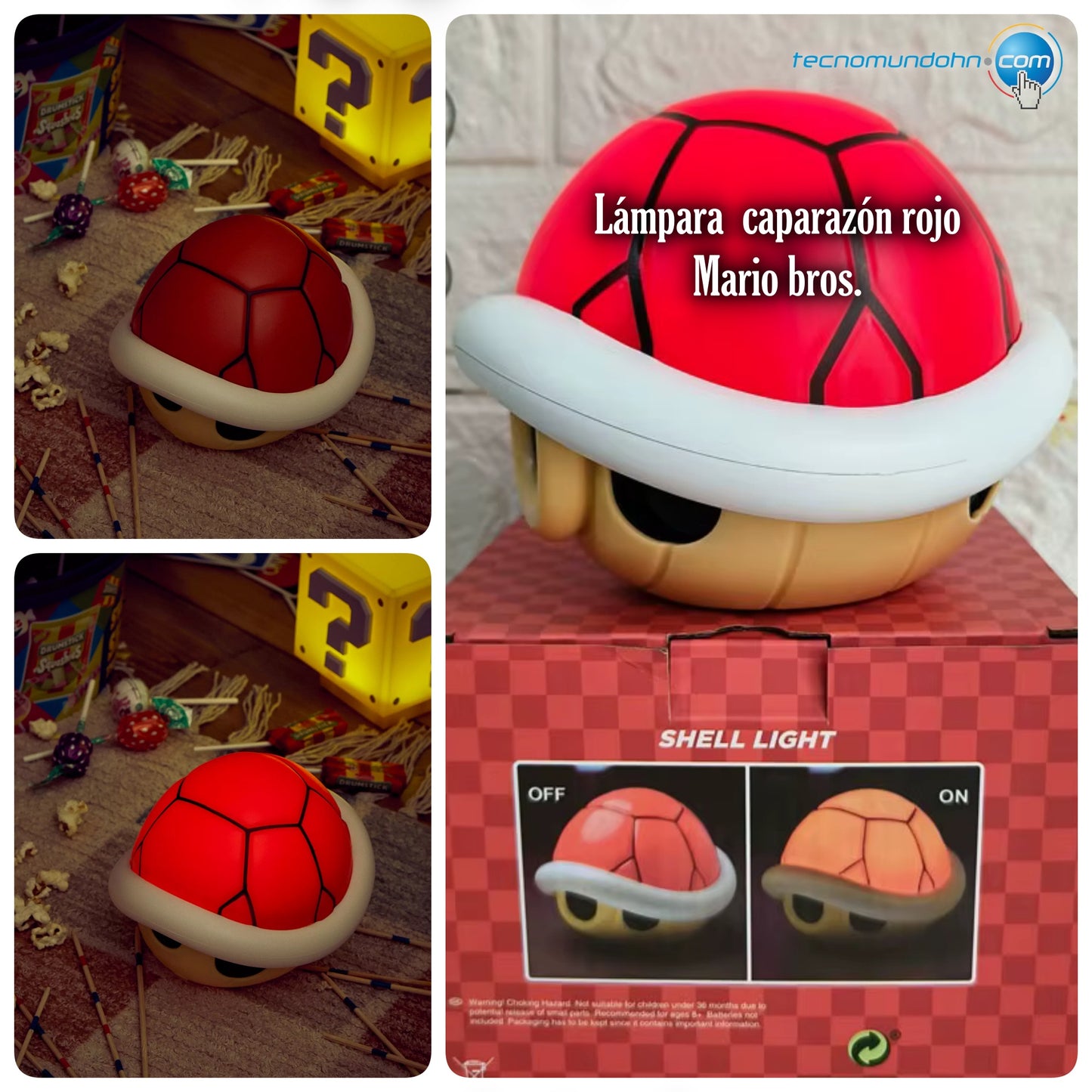 Lámpara Caparazón Roja De Super Mario