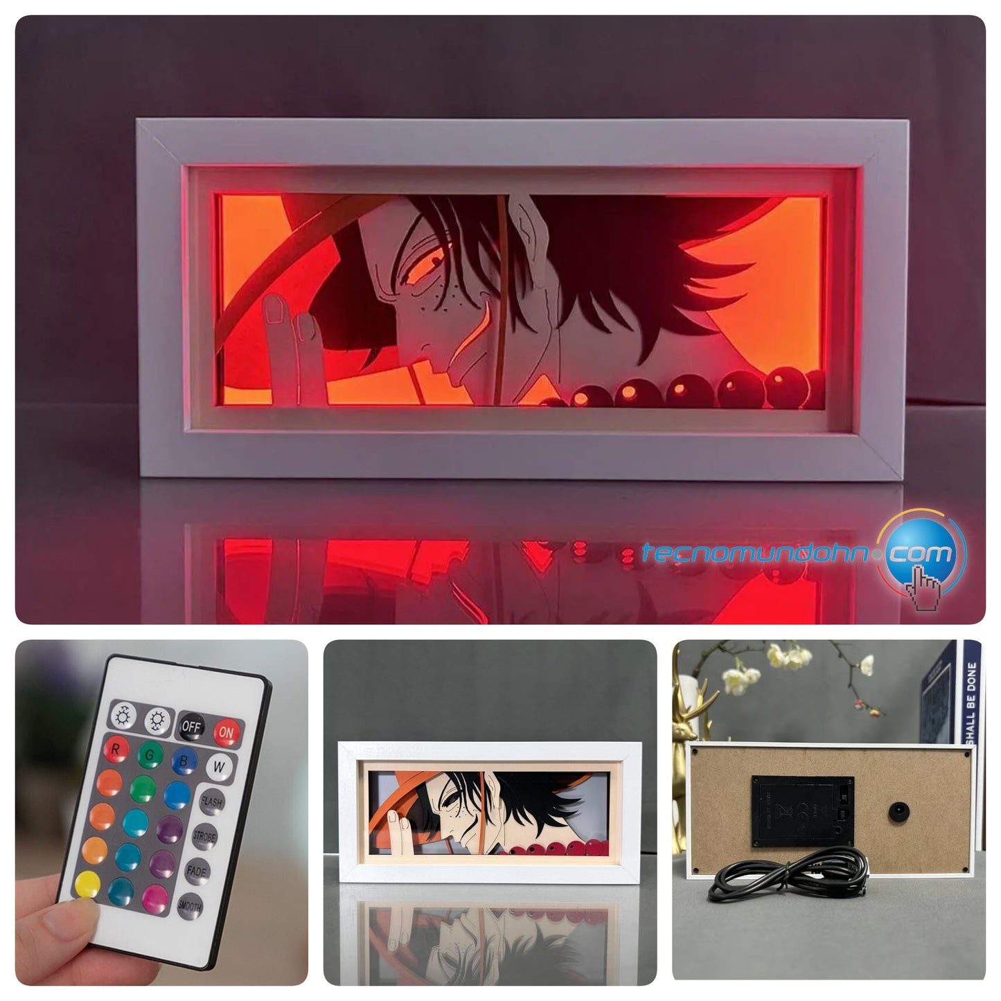 Lámpara Led Tipo Lightbox Ace + Control Remoto| One Piece
