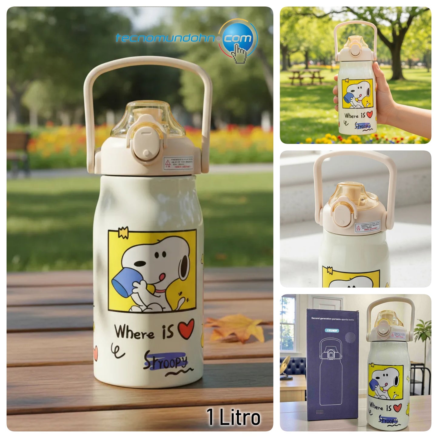Termo Snoopy Acero Inoxidable 1000Ml