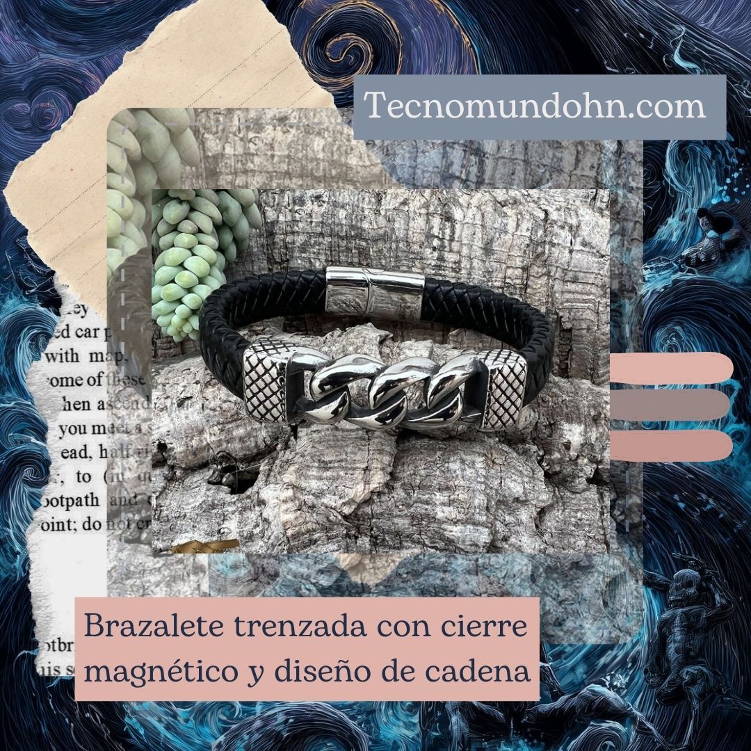 Brazalete Trenzada Con Cierre Magnético Y Diseño De Cadena