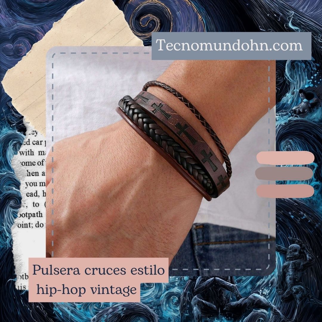 Pulsera Cruces Estilo Hip-Hop Vintage