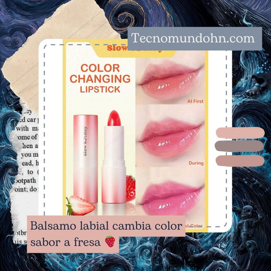 Balsamo Labial Cambia Color Sabor A Fresa