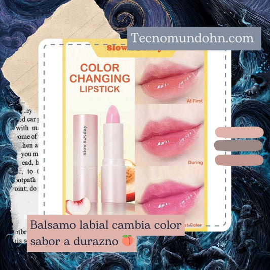 Balsamo Labial Cambia Color Sabor A Durazno