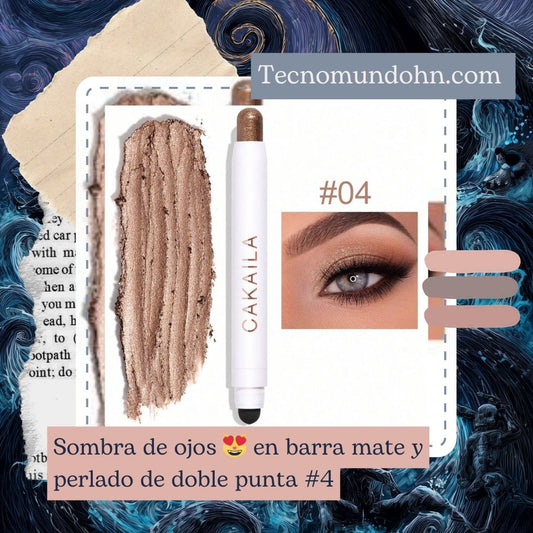 Sombra De Ojos En Barra Mate Y Perlado De Doble Punta #4