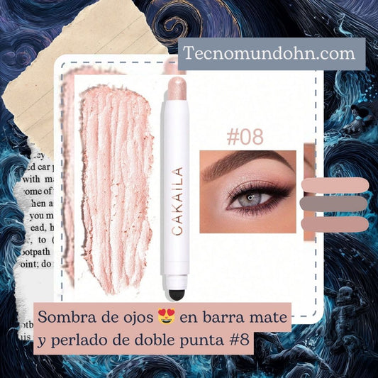 Sombra De Ojos En Barra Mate Y Perlado De Doble Punta #8