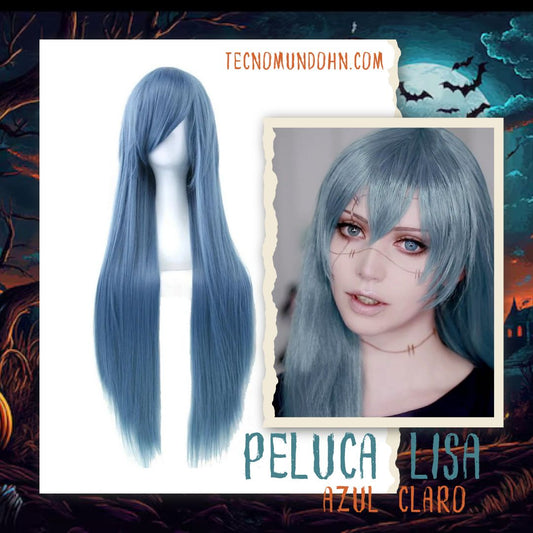 Peluca Liso Azul Claro