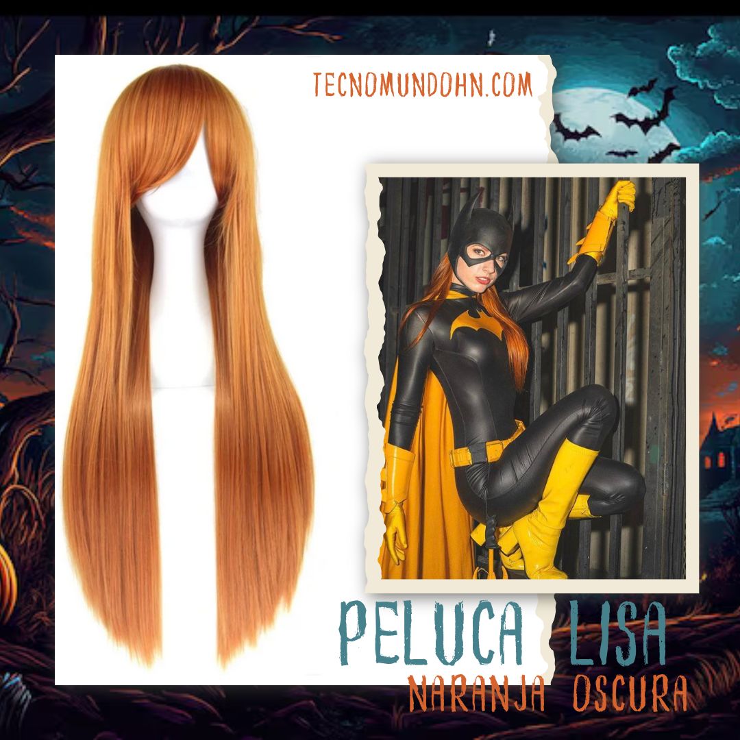 Peluca Liso Naranja Oscura