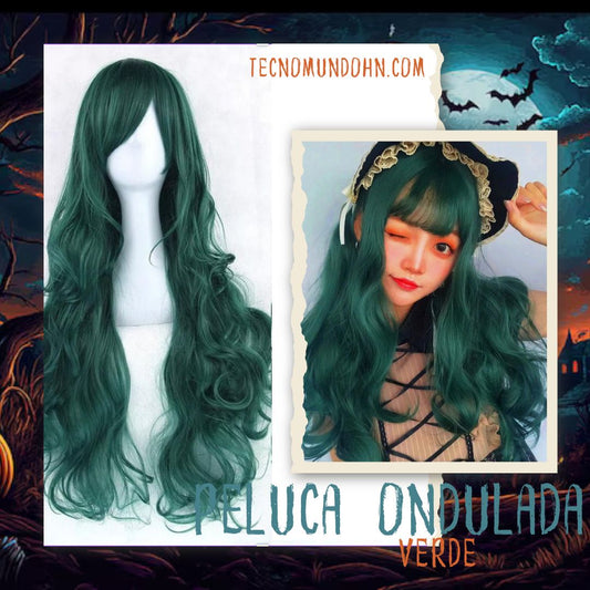 Peluca Ondulada Verde