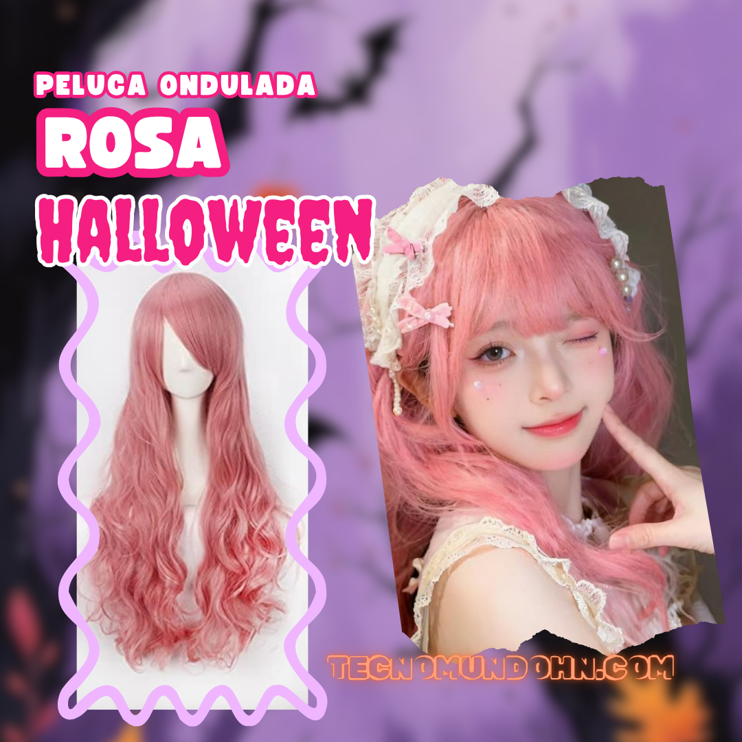 Peluca Rosa Ondulada