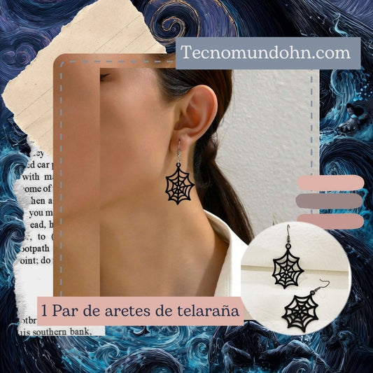 1 Par De Aretes De Telaraña