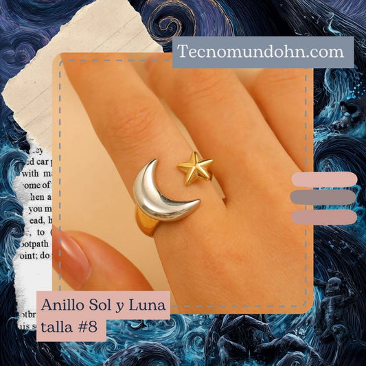 Anillo Sol Y Luna - Talla #8