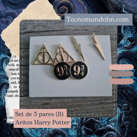 Set De 3 Pares (B) Aritos Harry Potter