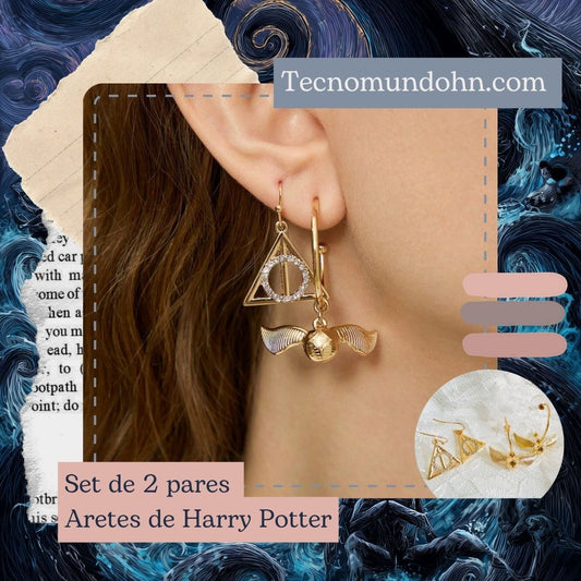 Set De 2 Pares Aretes De Harry Potter
