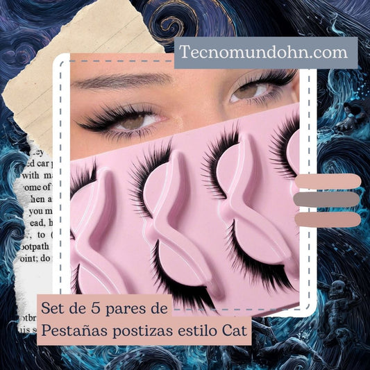 Set De 5 Pares De Pestañas Postizas Estilo Cat