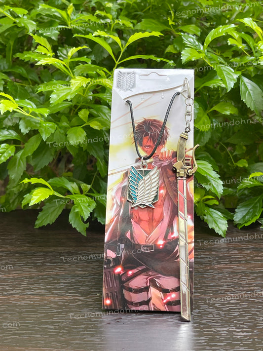 Llavero + Collar De Arma Attack On Titan (Set B)