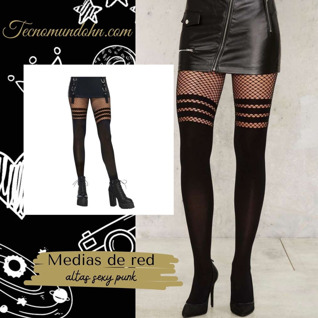 Medias De Red Altas Sexy Punk
