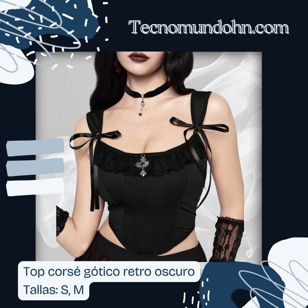 Top Corsé Gótico Retro Oscuro Tallas: S, M