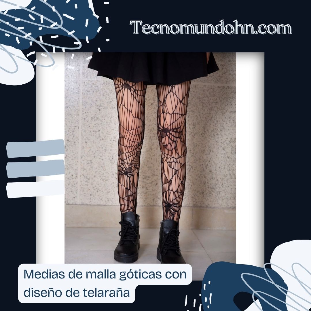 Medias De Malla Góticas Con Diseño De Telaraña