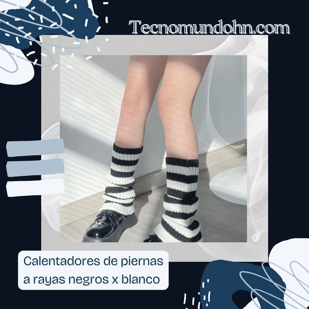Calentadores De Piernas A Rayas Negros X Blanco
