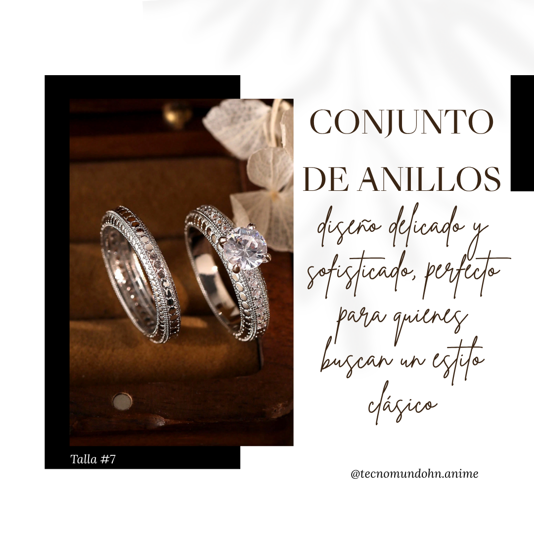 Conjunto De Anillos Disemo Delicado Y Sofisticado