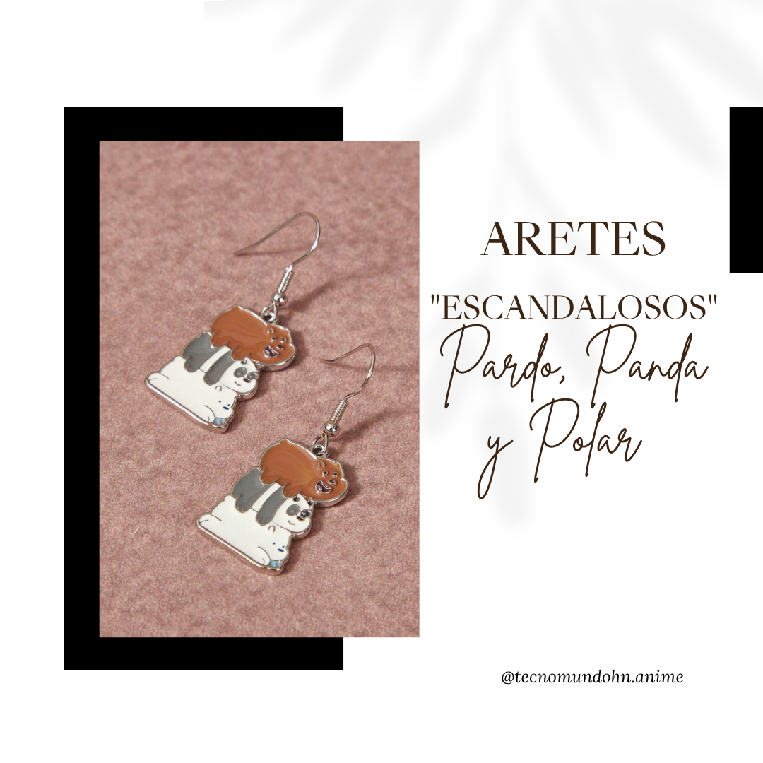 Aretes "Escandalosos" Pardo, Panda Y Polar