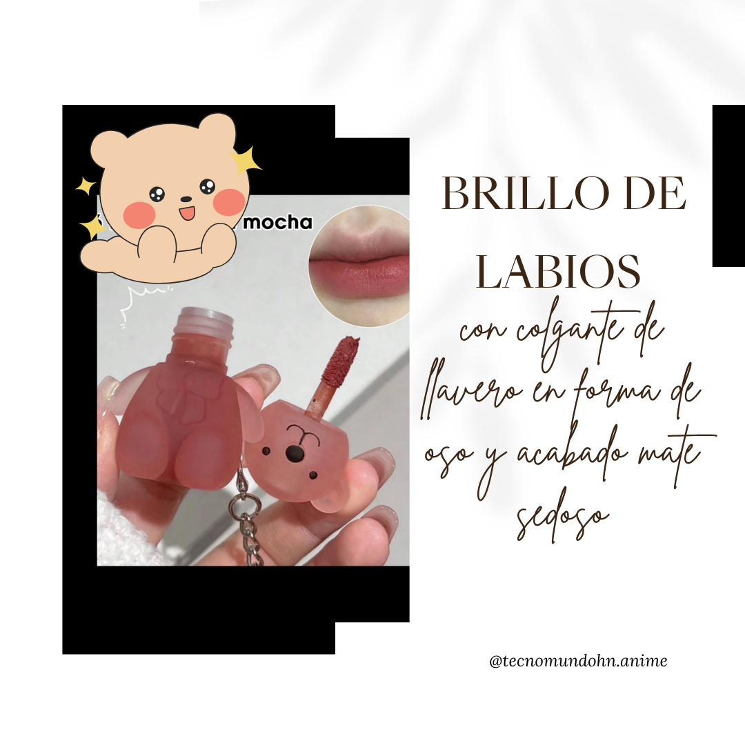 Brillo Labios En Forma De Oso Llavero Acabado Mate Sedoso