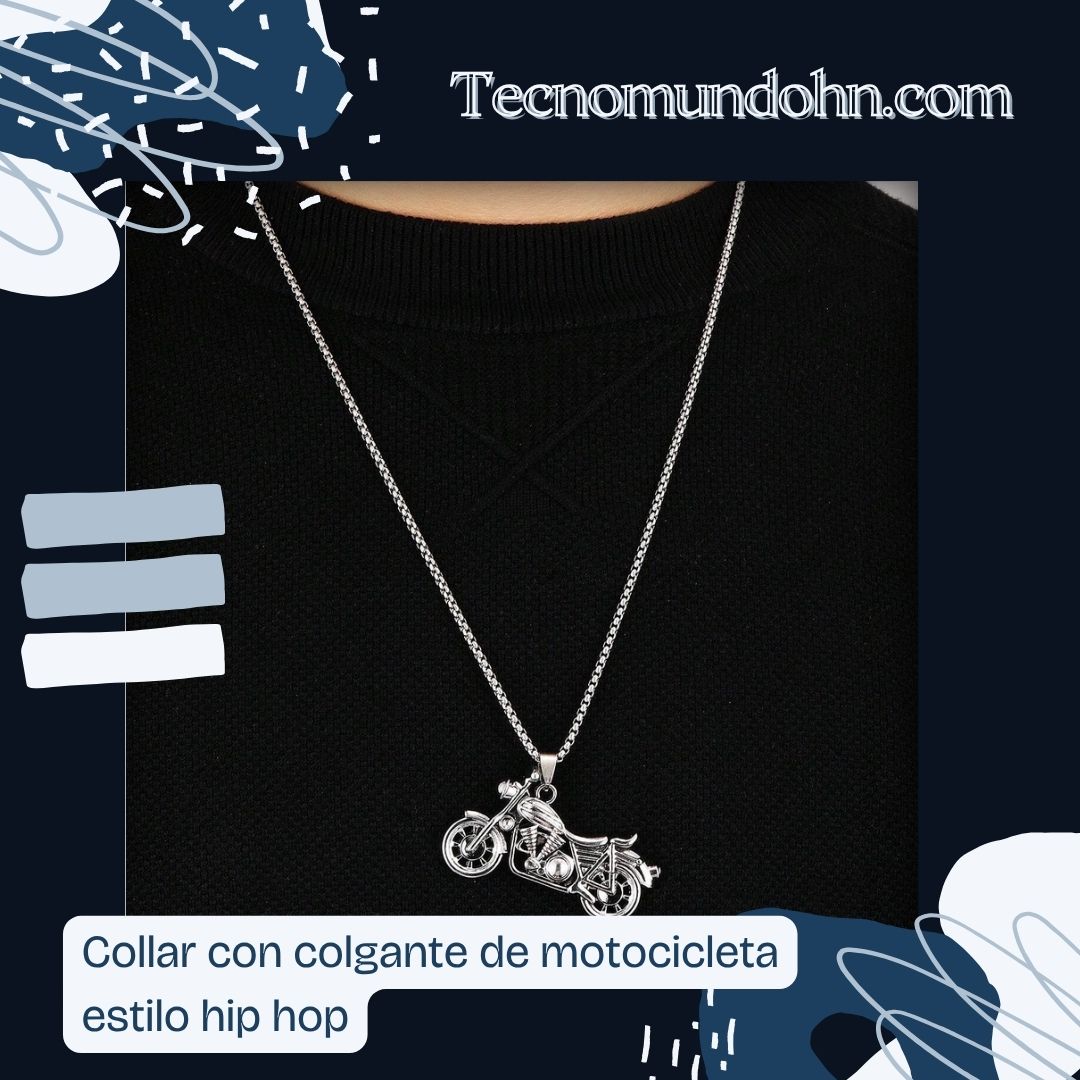 Collar Con Colgante De Motocicleta Estilo Hip Hop