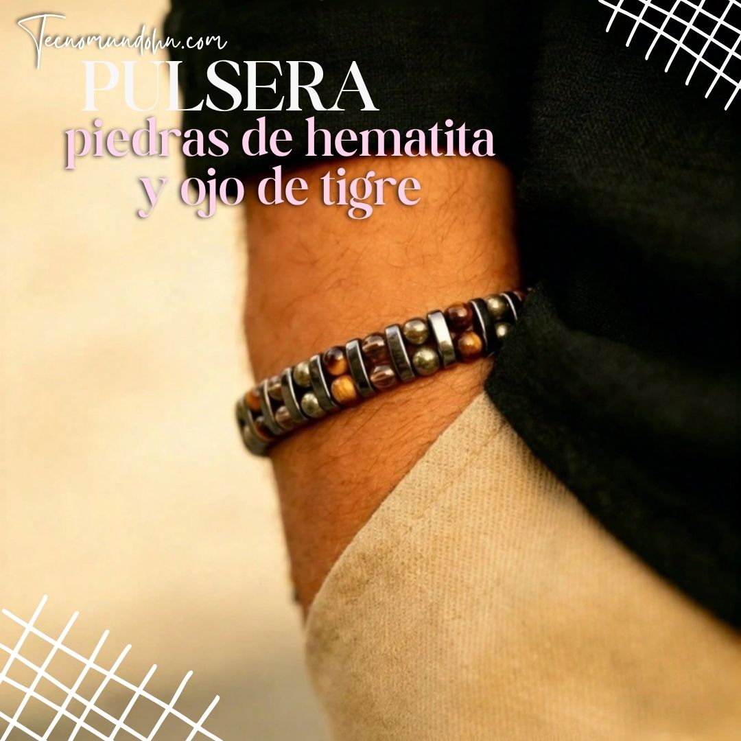 Pulsera Piedras De Hematita Y Ojo De Tigre