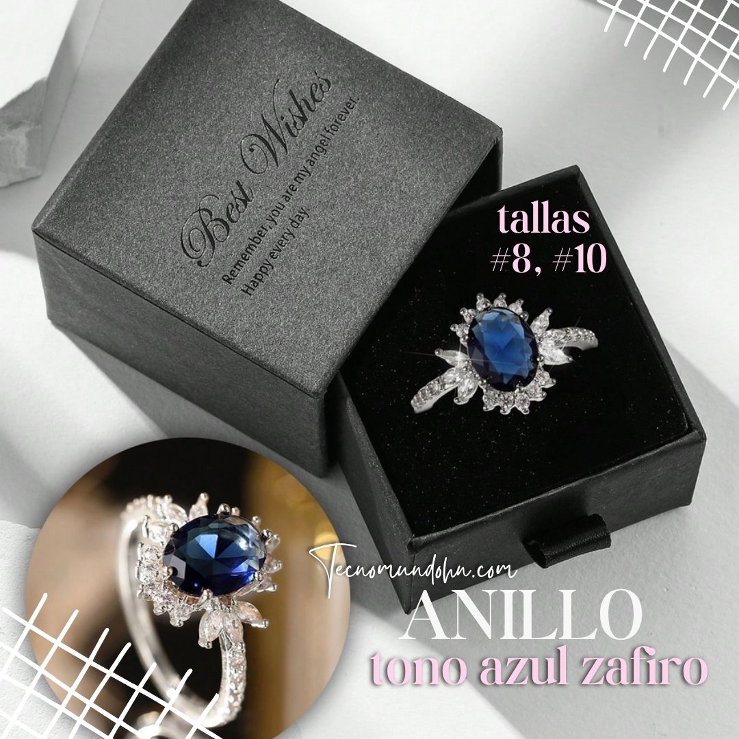 Anillo Tono Azul Zafiro