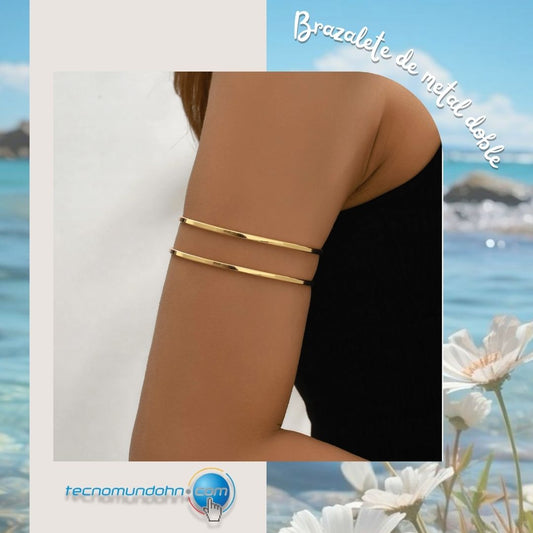 Brazalete de metal doble