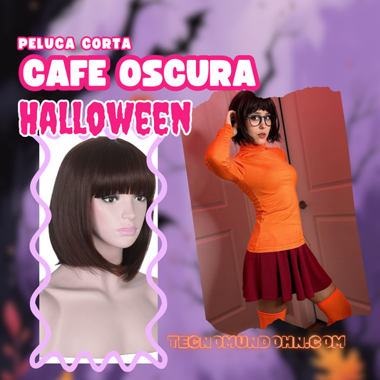 Peluca Corta Café Oscura