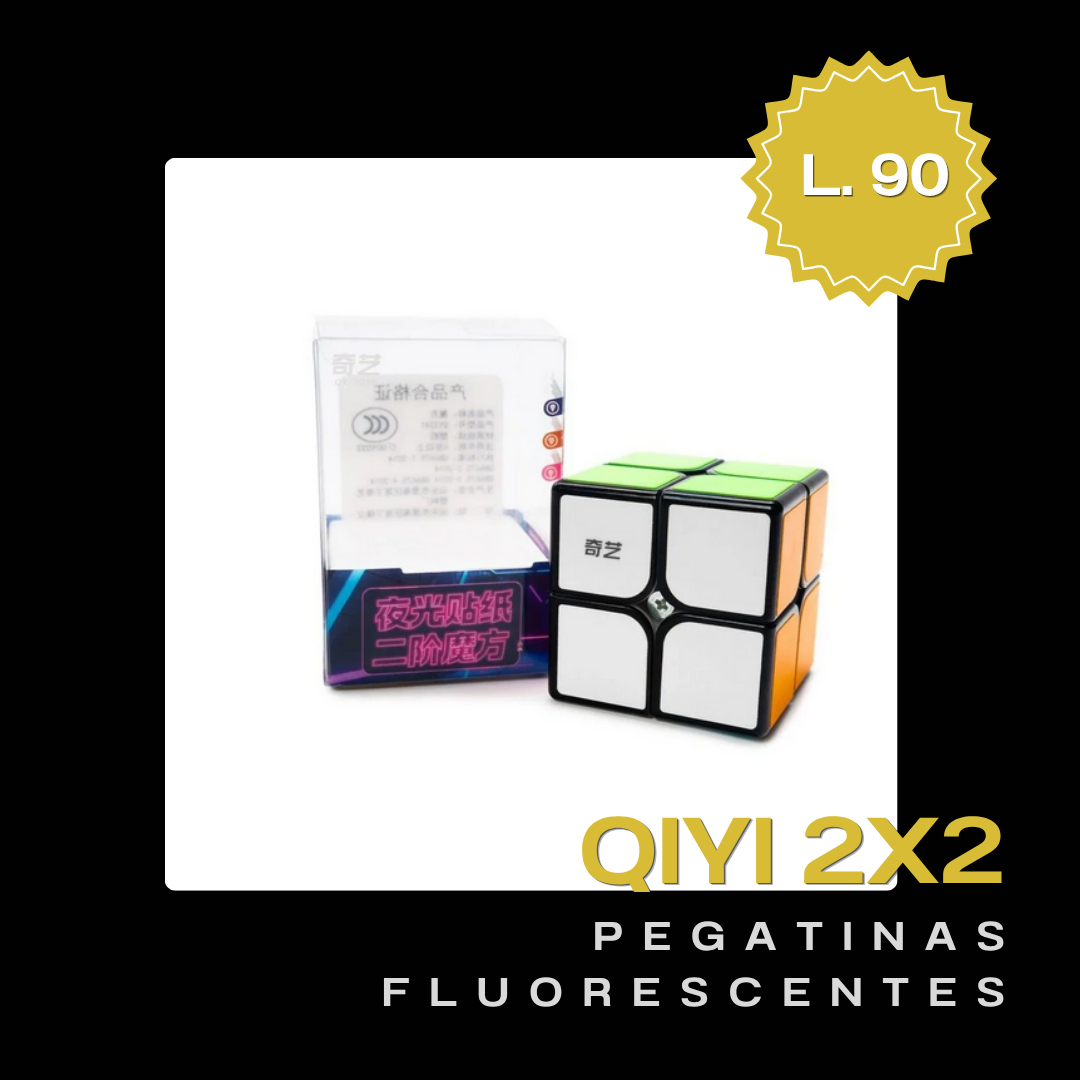 Qiyi 2X2 stickers fluorescente