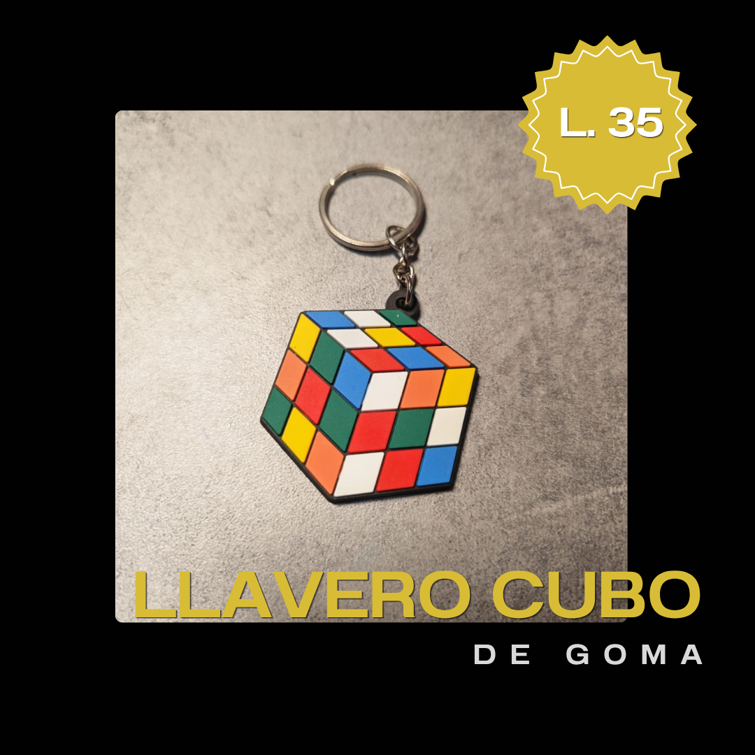 Llavero Cubo De Goma