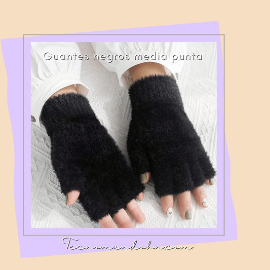 Guantes Negros Media Punta