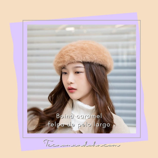 Boina Caramel Felpa De Pelo Largo