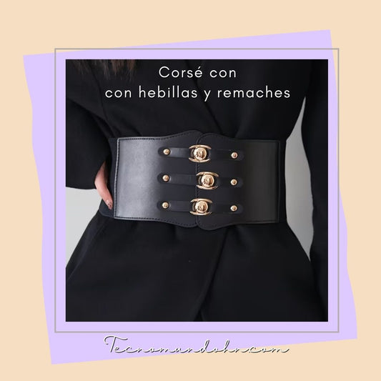 Corsé Con Hebillas Y Remaches