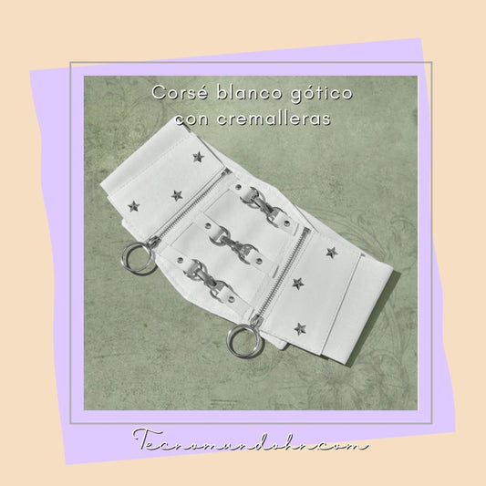 Corsé Blanco Gótico Con Cremalleras