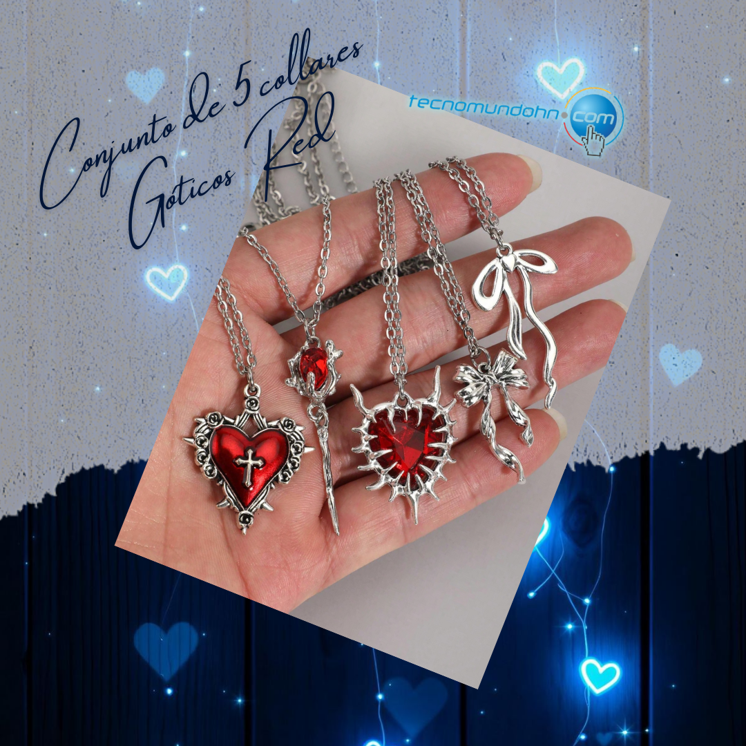 Conjunto De 5 Collares Góticos Red