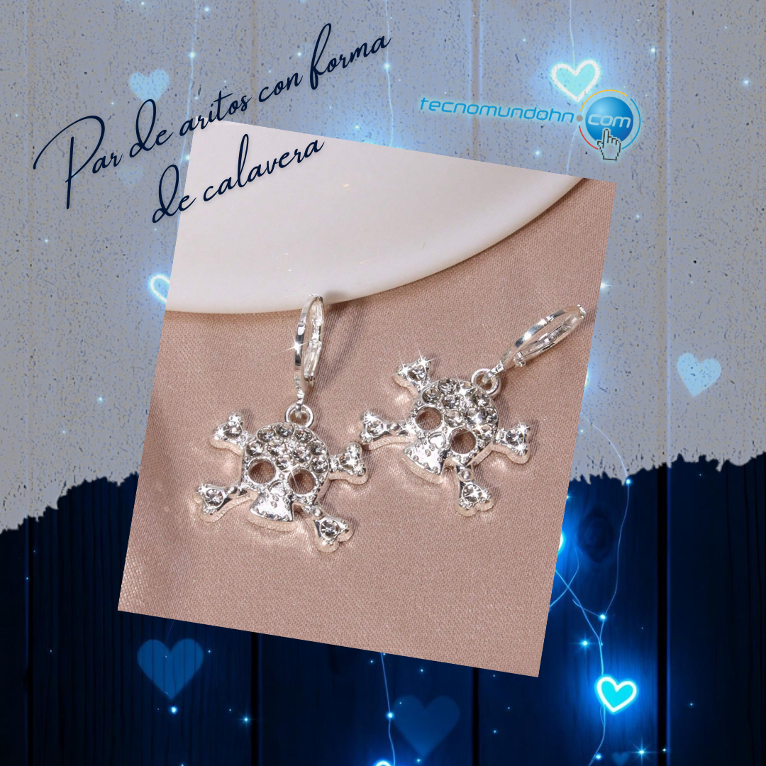 Par De Aritos Con Forma De Calavera