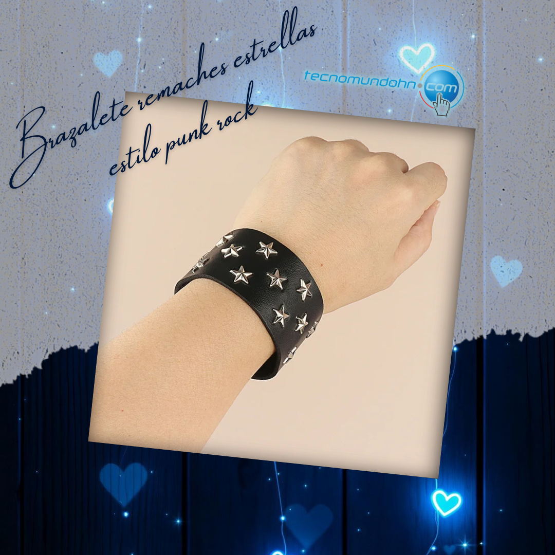 Brazalete Remaches Estrellas Estilo Punk Rock